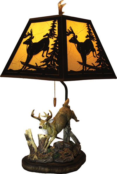 Deer Lamp w/Metal Shade