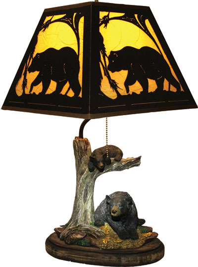 Bear Lamp w/Metal Shade