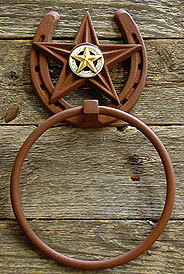 Longhorn w/Berries Towel Ring (Star Concho Collection)