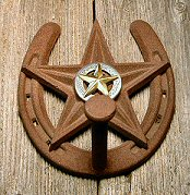 Engraved Silver Steer -Robe Hook (Star Concho Collection)