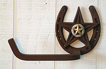 Engraved Silver Steer - Toilet Paper Holder (Left)  (Star Concho Collection)
