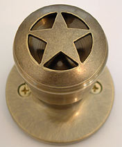 Ranger Star- Antique Brass Knob -(Lockable)Door Knob