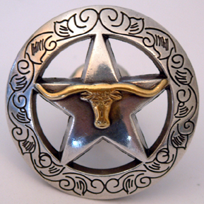 Engraved Boarder Star w/Steer (Drawer Pulls)