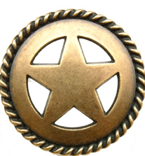 Star Pull w/Rope Edge (Antique Brass) (Drawer Pull)