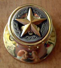 3-D Gold Star -Gold Door Knob (Non-Lockable)