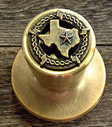 Texas Map w/Barbwire -Antique Brass-Doorknob   (LOCKABLE)