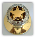 Gold Star w/Etching -Gold Knob  (Door Knobs) Non-Lockable